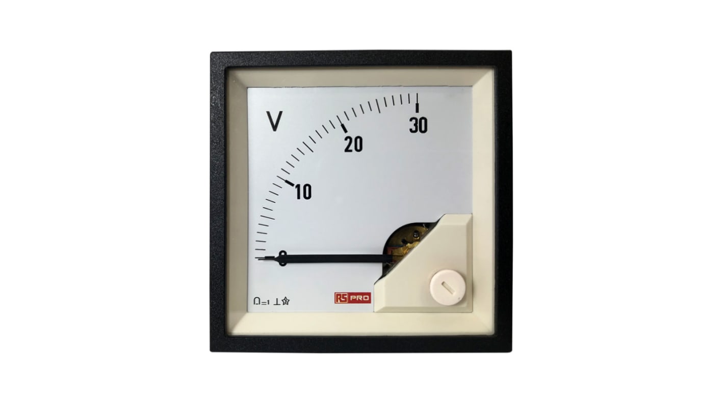 RS PRO Analogue Panel Ammeter DC, 68mm x 68mm, 1 % Moving Coil