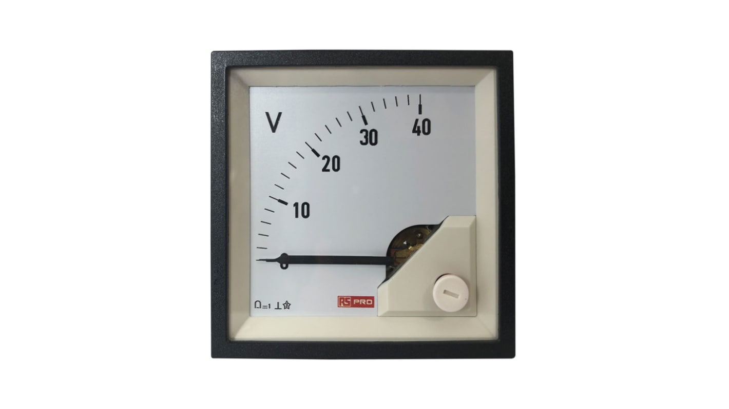 RS PRO Analogue Panel Ammeter DC, 68mm x 68mm, 1 % Moving Coil