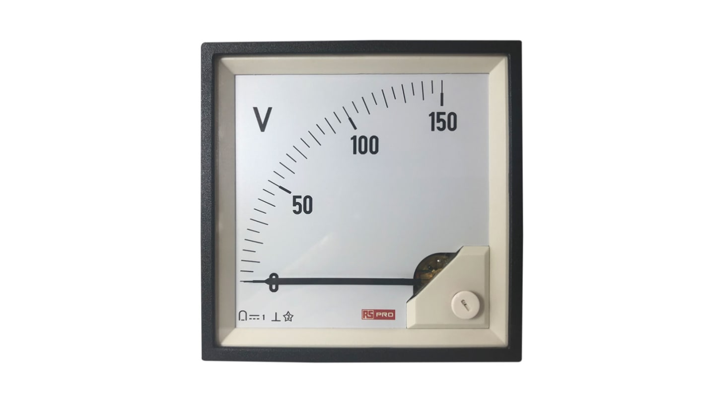 RS PRO Analogue Panel Ammeter DC, 92mm x 92mm, 1 % Moving Coil