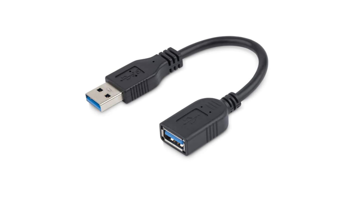 USB3EXT6INBK USB 3.0 Cable, Male USB A to Female USB A USB Extension Cable, 0.15m