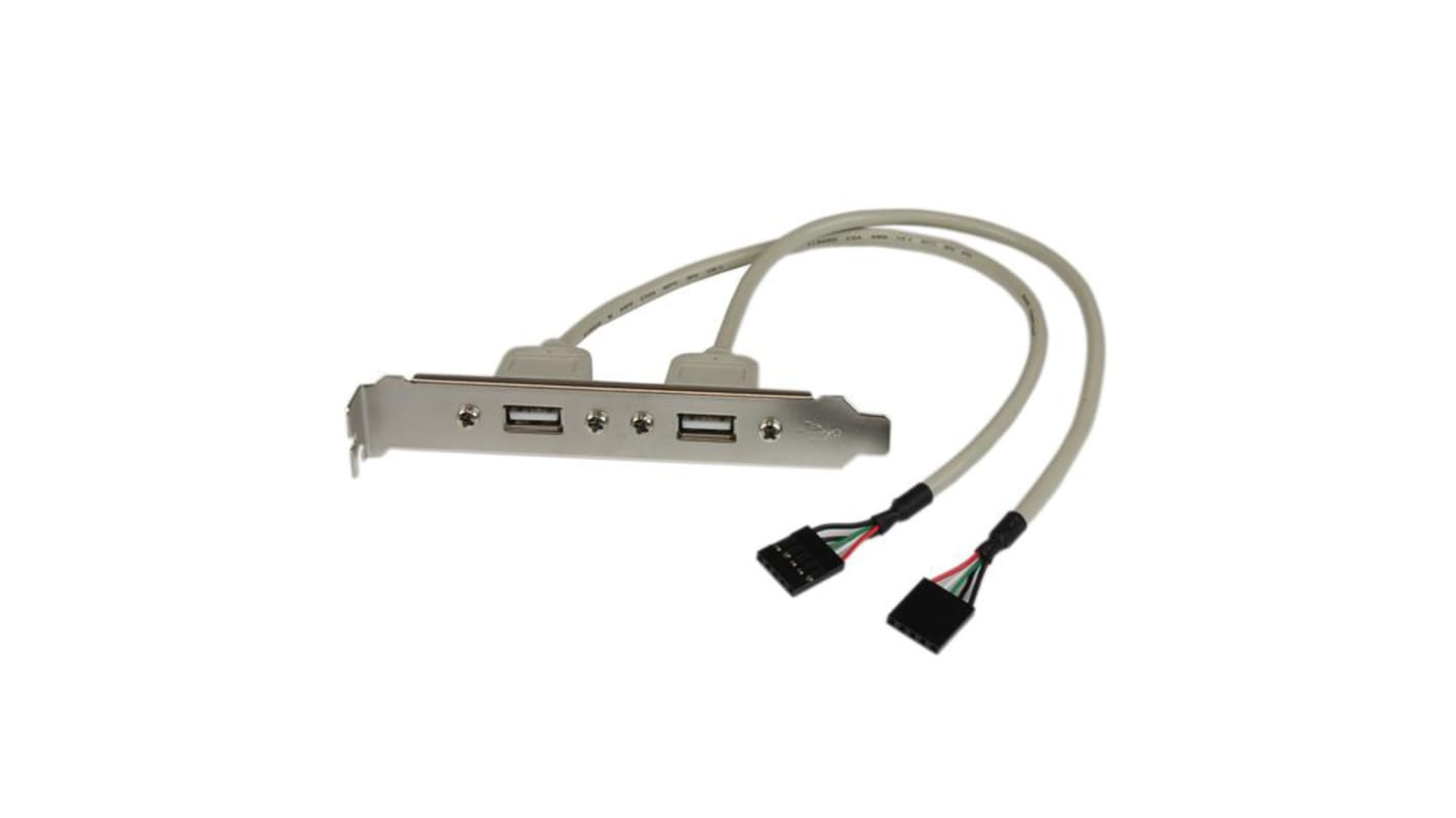 StarTech.com USB 2.0 Cable, Female 5 Pin IDC to Female USB A Panel Mount USB Cable