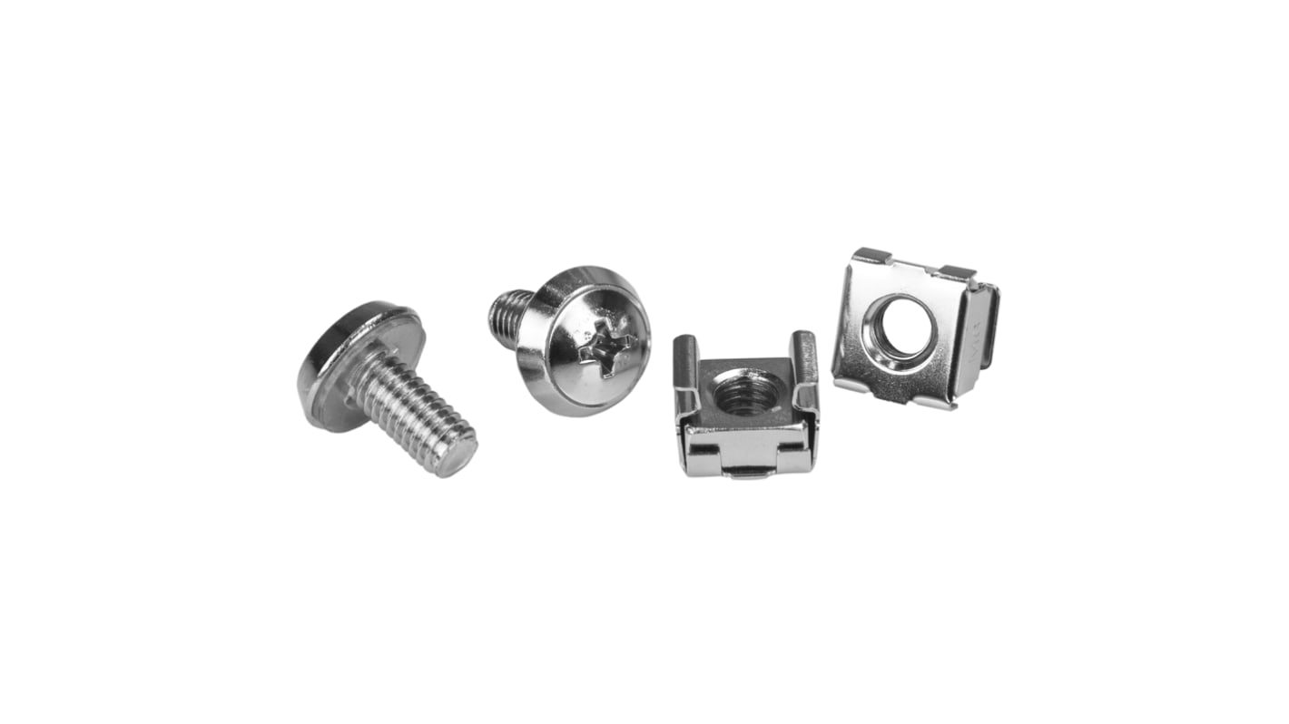 StarTech.com Rack Screws and Cage Nuts for Use with Server Racks and Cabinets, M6 Thread, 20 Piece(s), 12 x 5 x 22mm