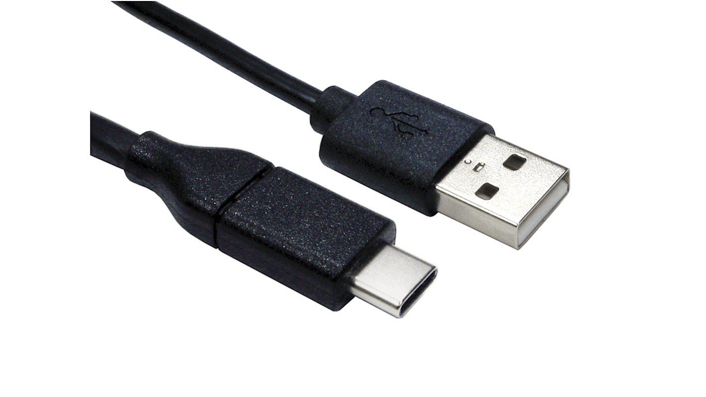 Cavo USB RS PRO USB A/USB C, L. 3m, col. Nero