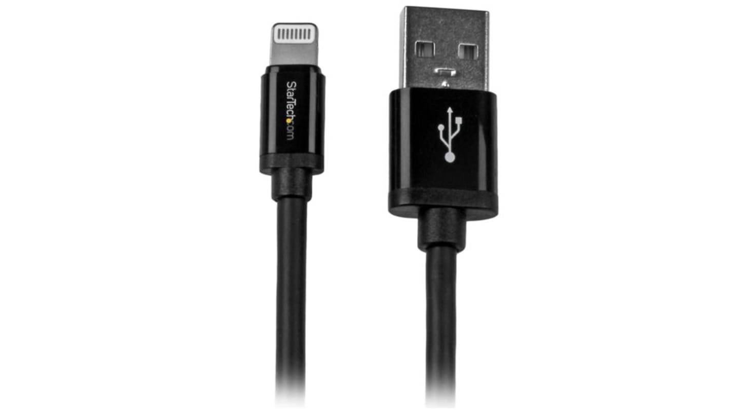 StarTech.com USB 2.0 Cable, Male USB A to Male Lightning Cable, 2m