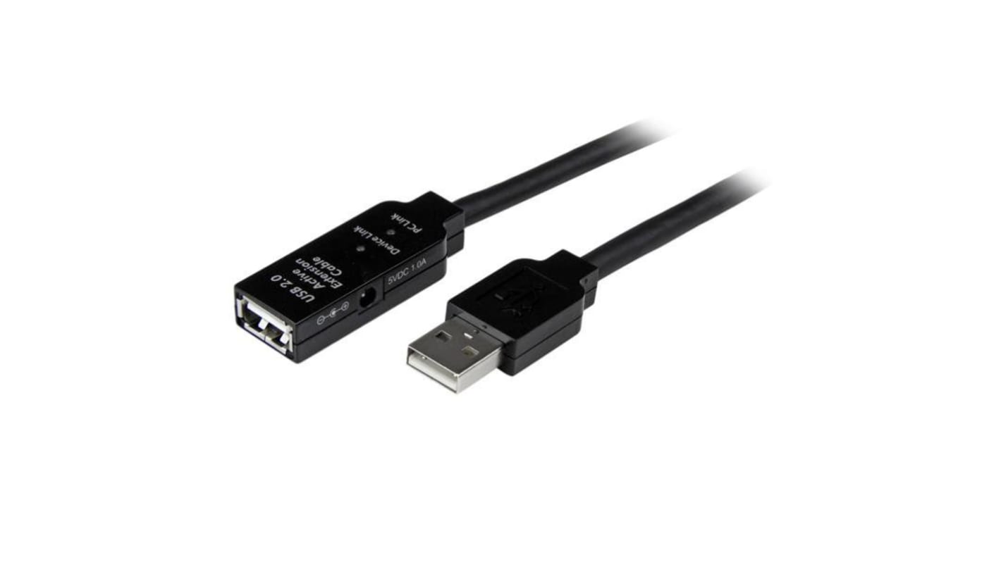 Kabel USB Złącze A USB A Złącze B USB A dł. 15m Przewód przedłużający USB USB 2.0 kolor: Czarny