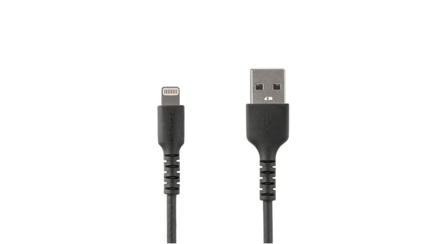 StarTech.com USB-kábel, USB A - Lightning, Fekete, 1m