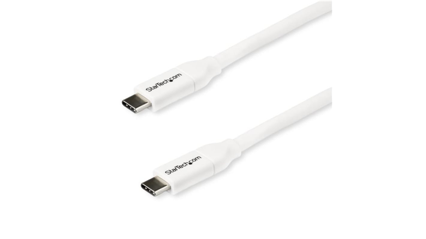 StarTech.com USB-kábel, USB C - USB C, Fehér, 2m