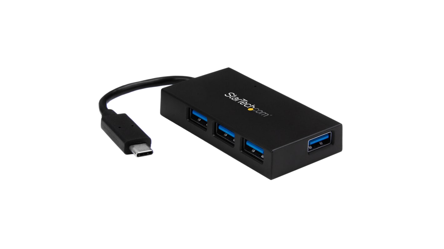 StarTech.com, USB 3.0 USB-Hub, 4 USB Ports, USB A, USB, USB, 39 mm x 74 mm x 1.3cm