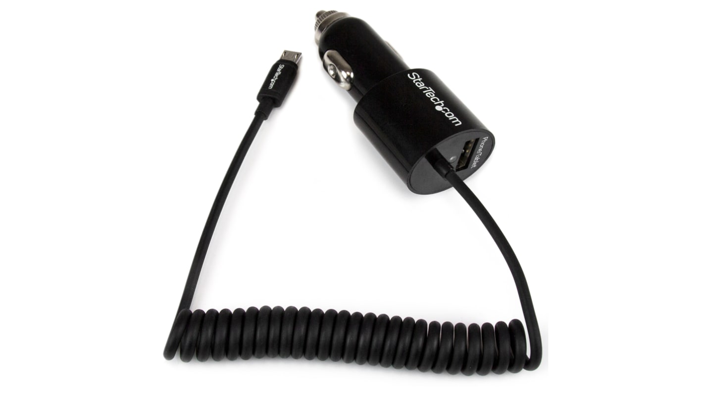 Caricabatteria da automobile dual USB, ingresso 12 → 24V cc, uscita 5V cc, 2.1A, USB