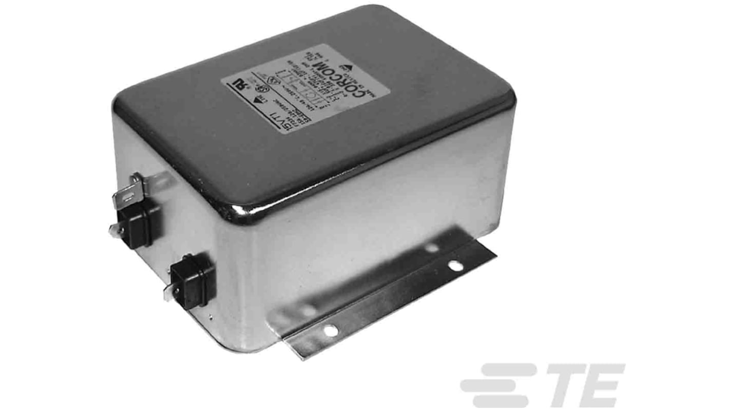 TE Connectivity, Corcom T 20A 250 V ac 50/60Hz, Flange Mount RFI Filter, Fast-On, Single Phase