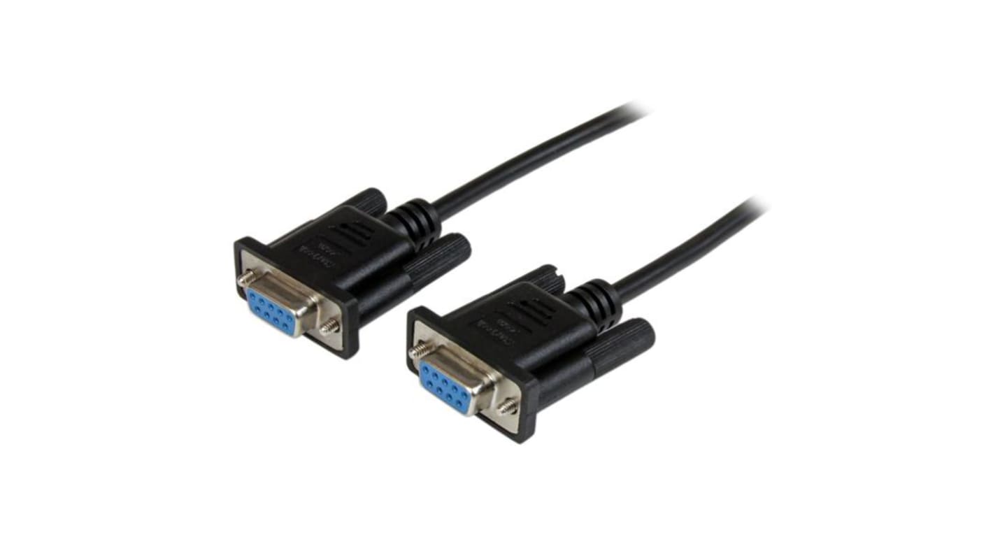 Cable serie StarTech.com, long. 2m, color Negro, con. A: Sub-D de 9 contactos Hembra, con. B: Sub-D de 9 contactos