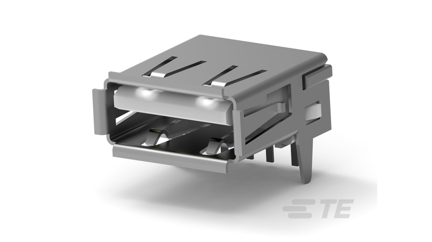 TE Connectivity USB-Steckverbinder 2.0 A Buchse / 1.0A, THT-Lötanschluss