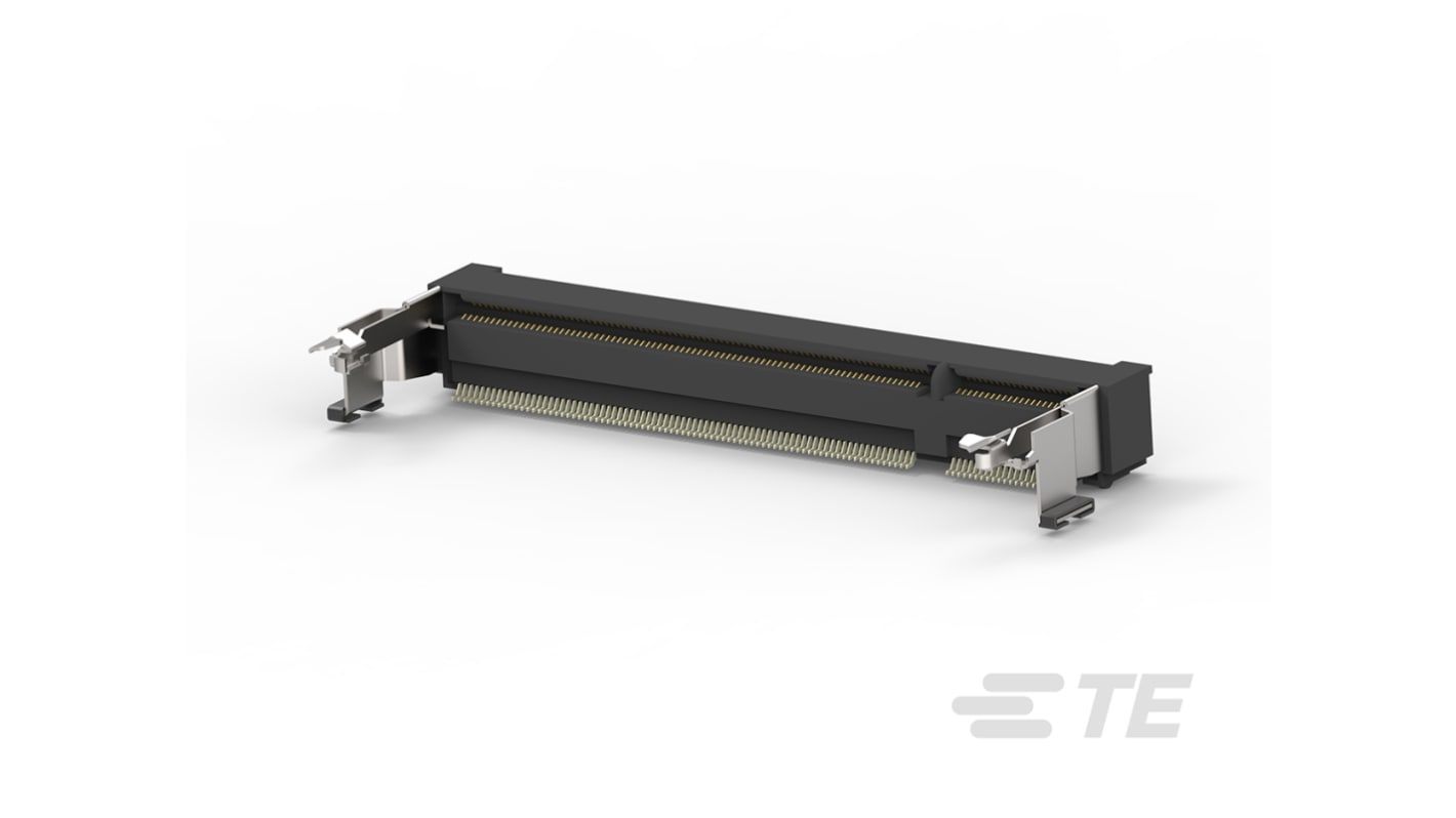 TE Connectivity DIMM fatning, 0.6mm Pitch, 200-Polet, Retvinklet, , SMD, SO, 2,5 V ,500.0mA, 1612618