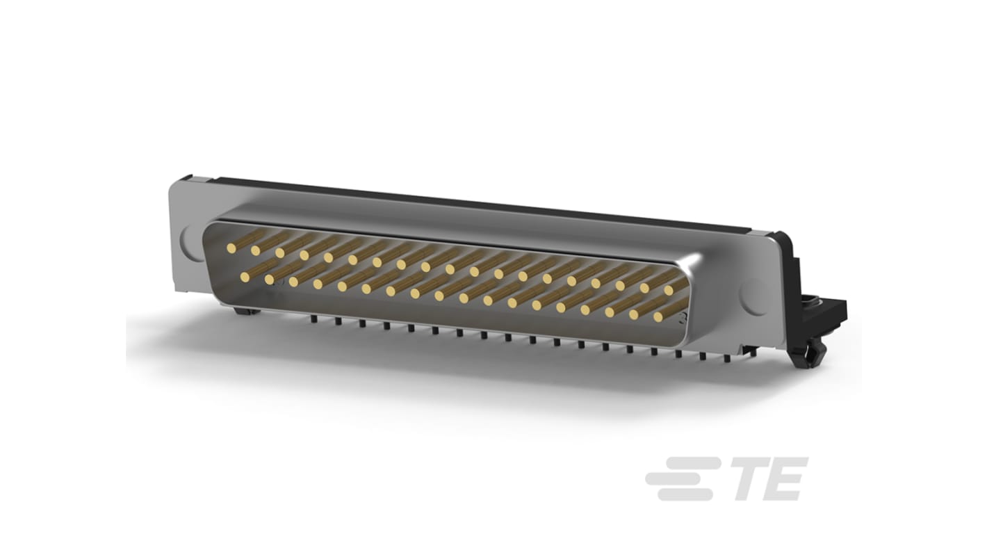 TE Connectivity 37 Way Right Angle Through Hole D-sub Connector Plug