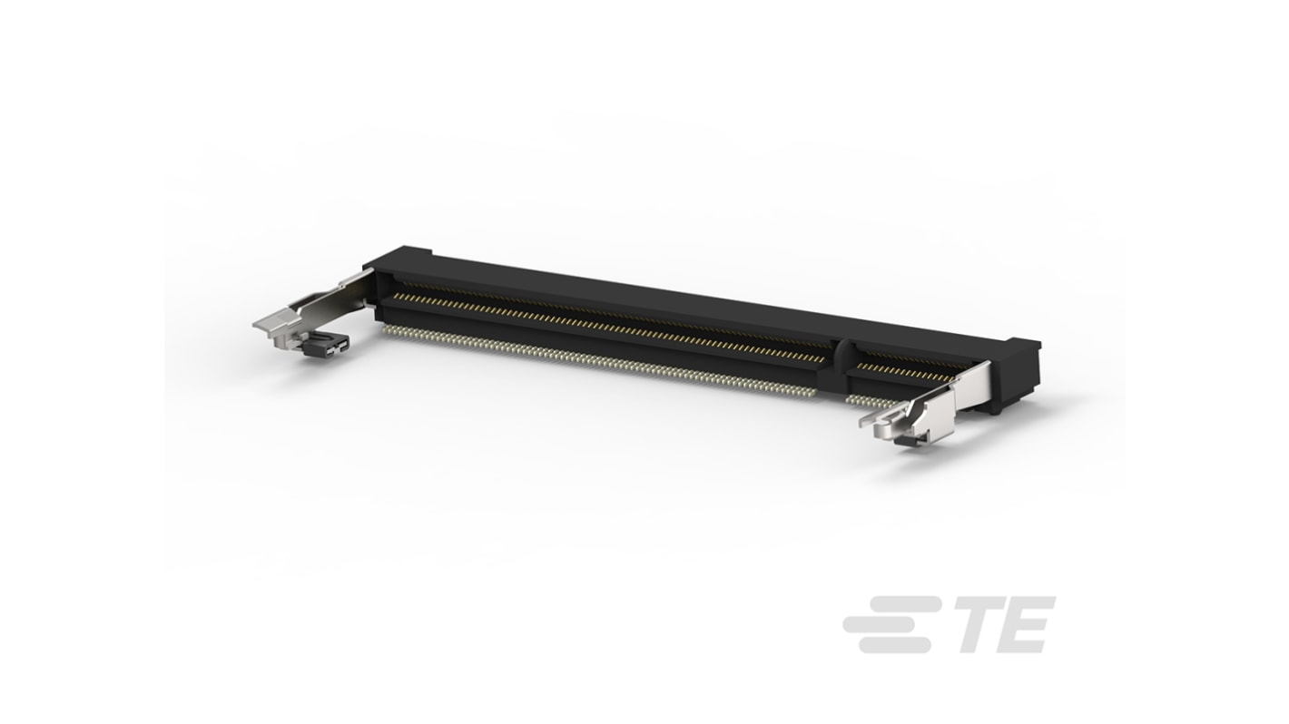 TE Connectivity DIMM fatning, 0.6mm Pitch, 200-Polet, Retvinklet, , SMD, SO, 2,5 V ,500.0mA, 1717254