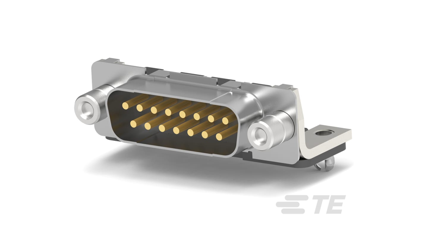 Conector D-sub TE Connectivity, Ángulo de 90° , Montaje en orificio pasante, Macho, Terminación Soldador, 6.0A 15W2