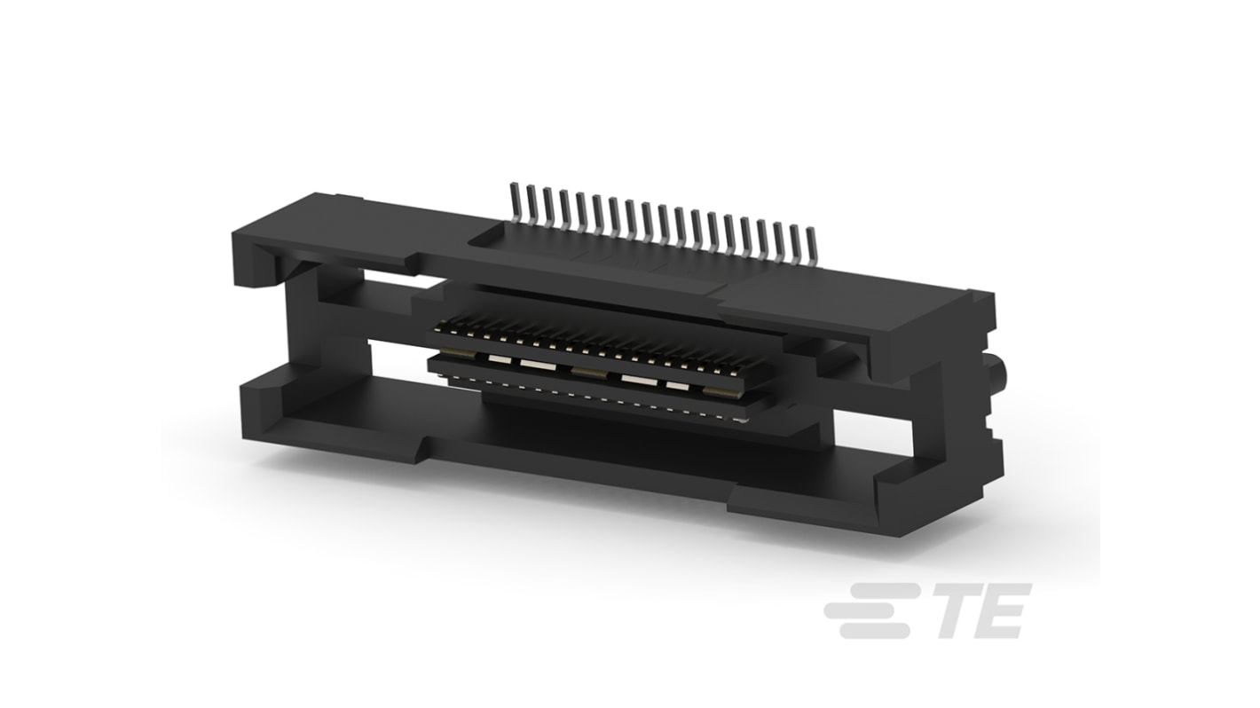 TE Connectivity MICTOR Series Straight Surface Mount PCB Socket, 38-Contact, 2-Row, 0.64mm Pitch, Solder Termination