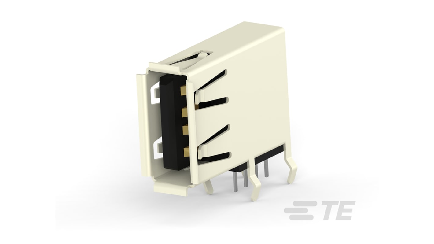 TE Connectivity, Through Hole, Socket Type A 2.0 USB Connector