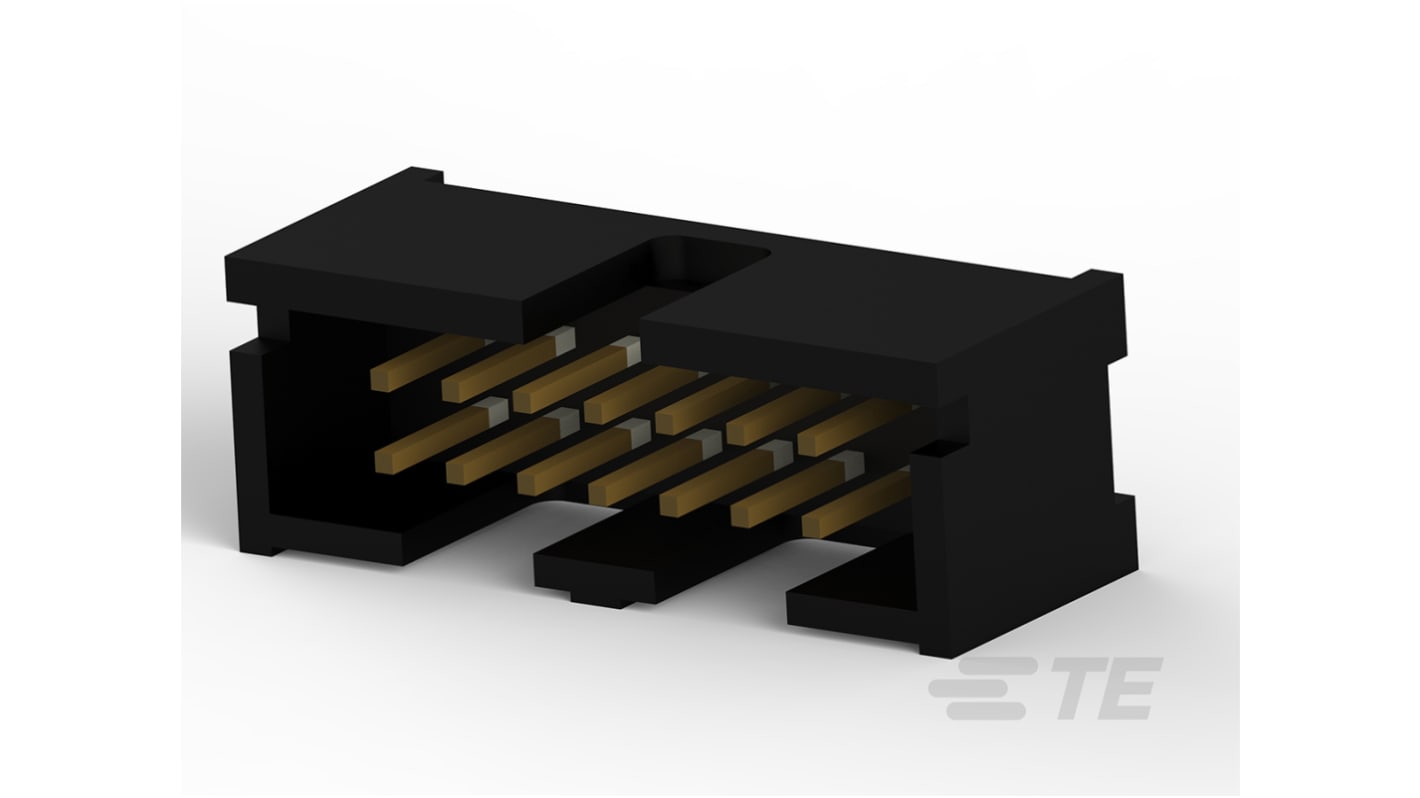 TE Connectivity Leiterplatten-Stiftleiste Stecker Gerade, 14-polig / 2-reihig, Raster 2.54mm, 1A, Ummantelt