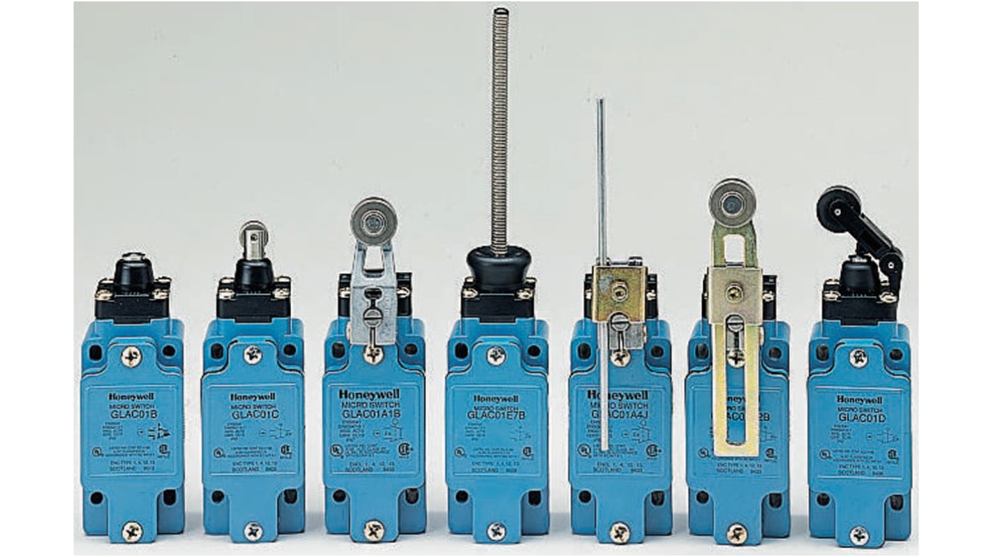 Honeywell GLF Series Plunger Limit Switch, NO/NC, IP67, SPDT, Die Cast Zinc Housing, 250V ac Max, 10A Max