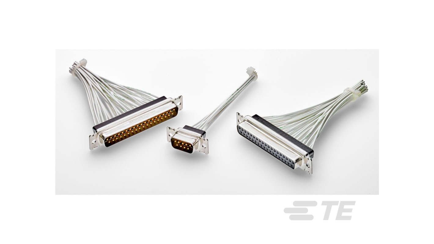 TE Connectivity D-sub csatlakozó 90 sorozat, Kábelre szerelhető, Nő, Csatlakozó lezárású, 5.0A