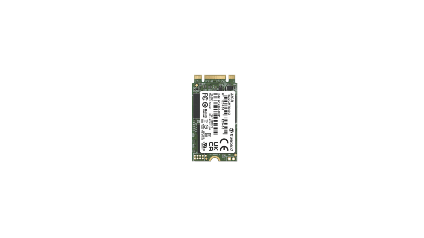 Transcend MTS400I, M.2 Intern HDD-Festplatte SATA III Industrieausführung, MLC, 32 GB, SSD