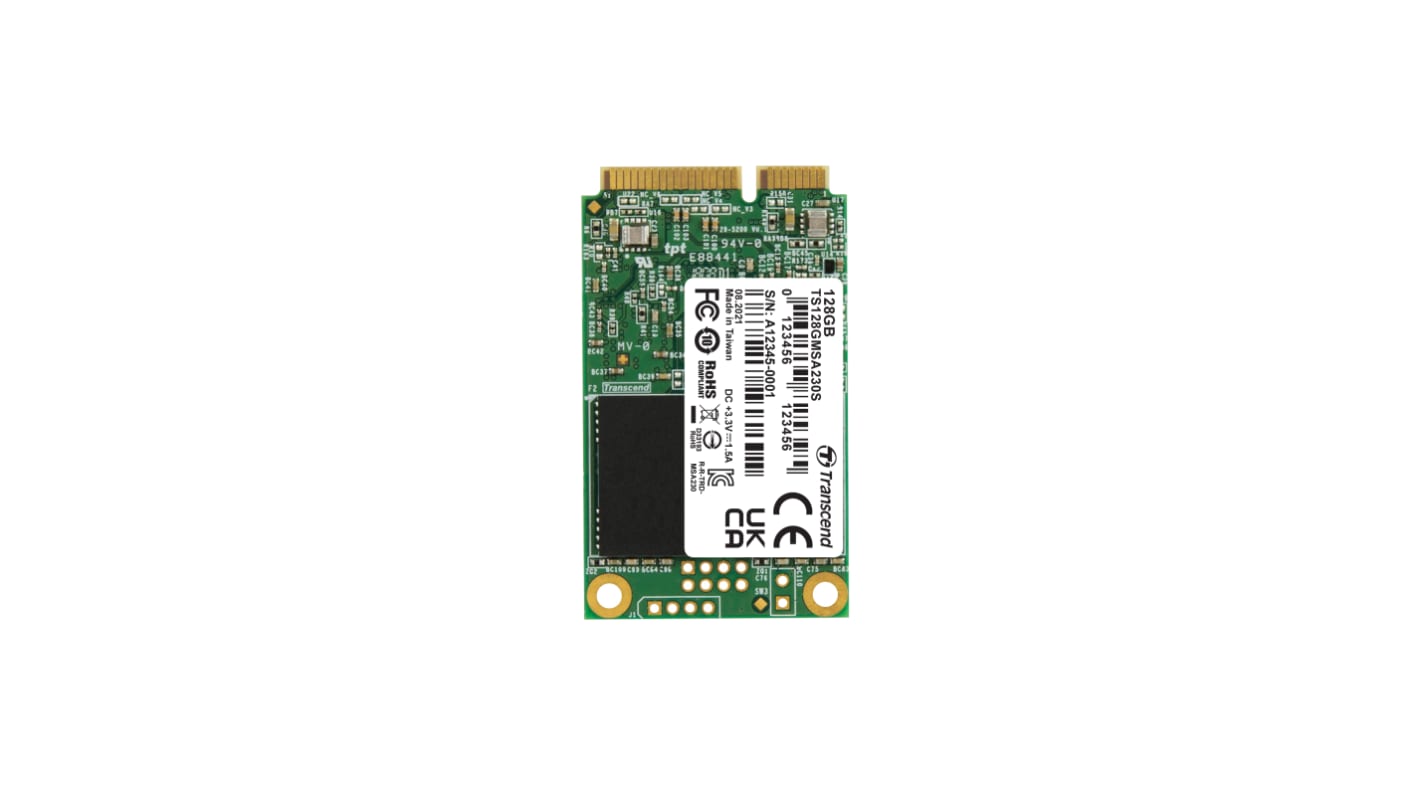 Disco duro SDD interno mSATA Transcend de 128 GB, SATA III, TLC