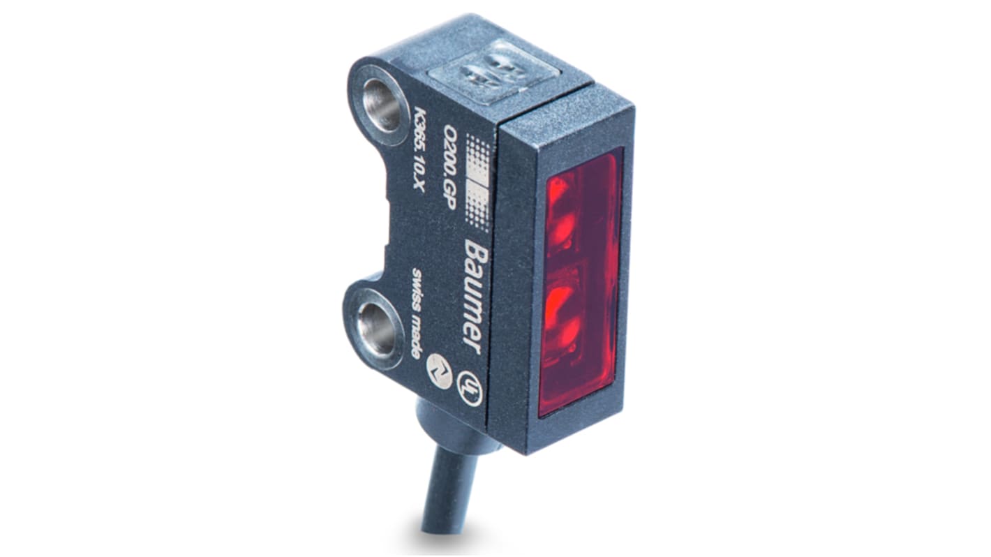 Baumer Background Suppression Photoelectric Sensor, Block Sensor, 3 mm → 15 mm Detection Range