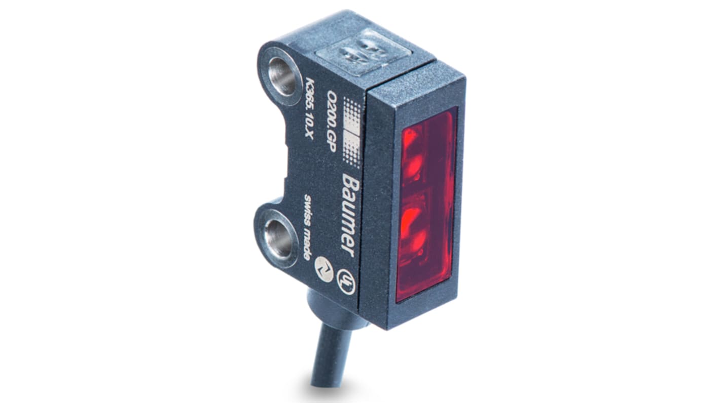 Baumer Background Suppression Photoelectric Sensor, Block Sensor, 15 mm → 80 mm Detection Range