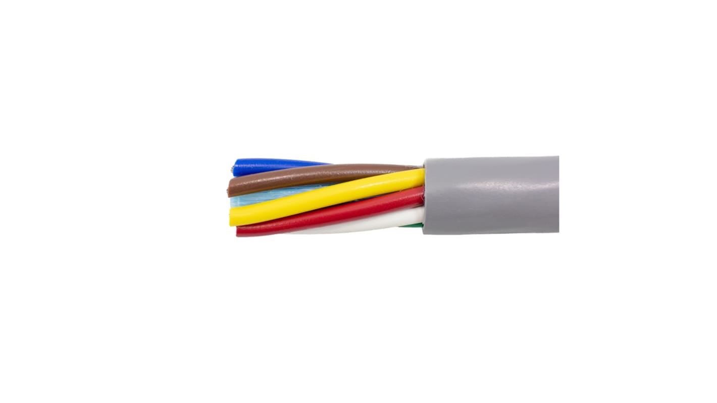 Alpha Wire Alpha Essentials Communication & Control Control Cable, 9 Cores, 0.35 mm², Unscreened, 305m, Grey PVC