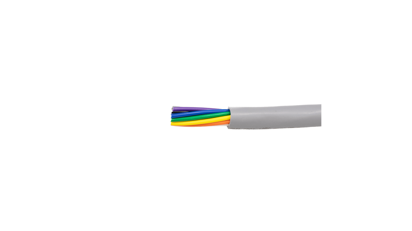 Alpha Wire Alpha Essentials Communication & Control Control Cable, 12 Cores, 0.81 mm², Unscreened, 305m, Grey PVC