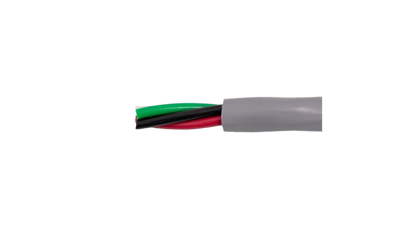 Alpha Wire Alpha Essentials Communication & Control Control Cable, 5 Cores, 0.81 mm², Unscreened, 305m, Grey PVC