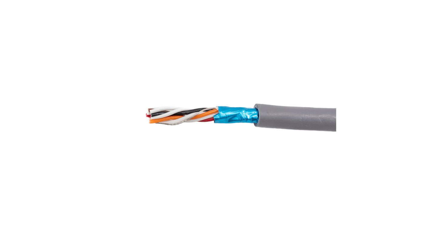 Câble de données Alpha Wire, 4 paires, 8x 0,35 mm² 22 AWG, Blindé, 305m