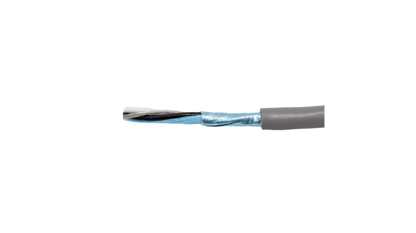 Câble de données Alpha Wire, 1 paire , 2x 0,81 mm² 18 AWG, Blindé, 305m