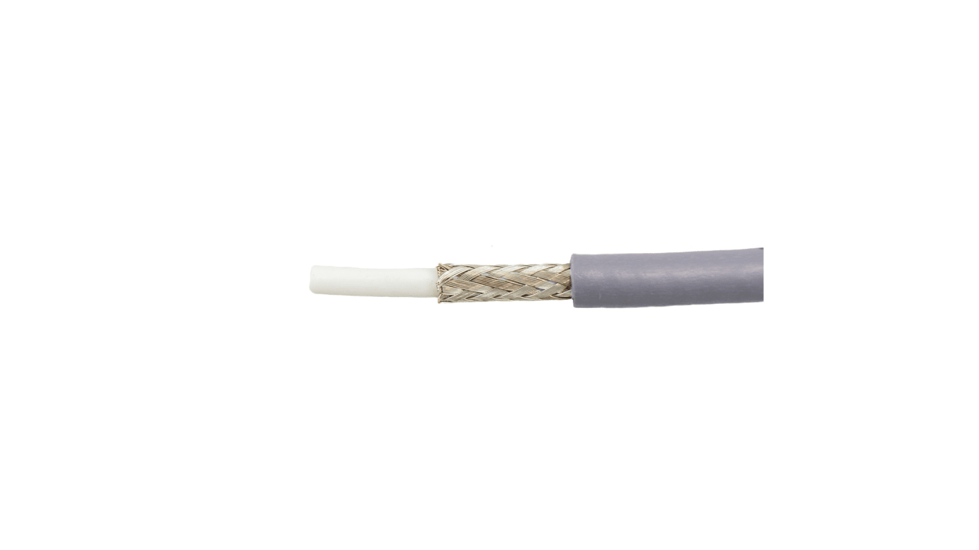 Alpha Wire Control Cable, 1 Cores, 0.24 mm², DEF STAN, Screened, 30m, White PTFE Sheath, 24 AWG