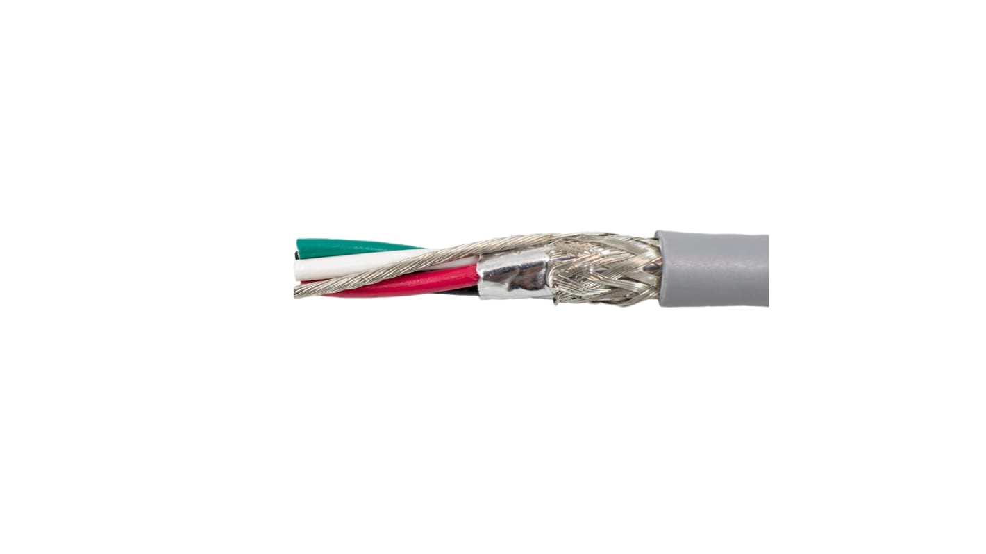 Câble de commande Blindé Alpha Wire Alpha Essentials Communication & Control 300 V, 7 x, 28 AWG, gaine PVC Gris, 30m