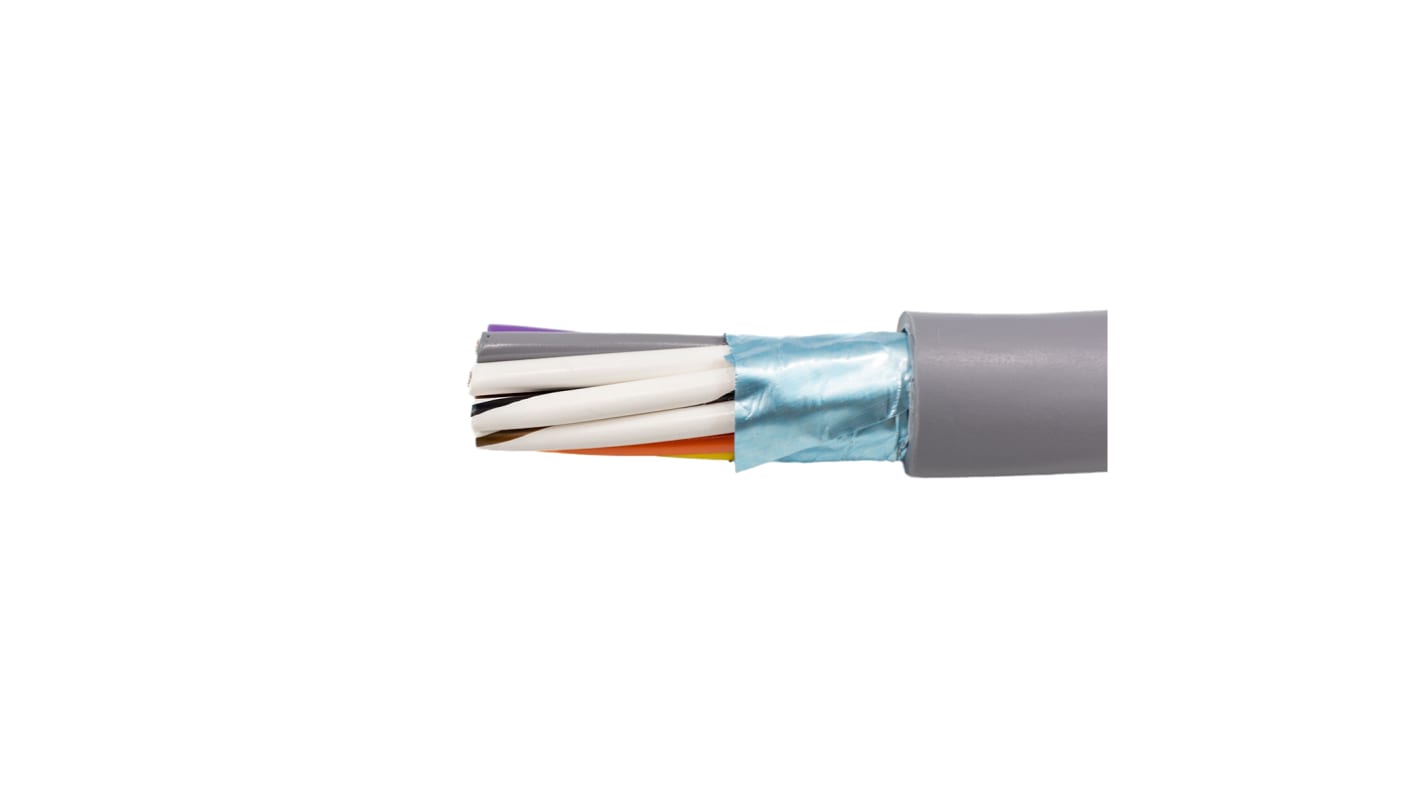 Alpha Wire Alpha Essentials Communication & Control Control Cable, 20 Cores, Screened, 30m, Grey PVC Sheath, 24 AWG