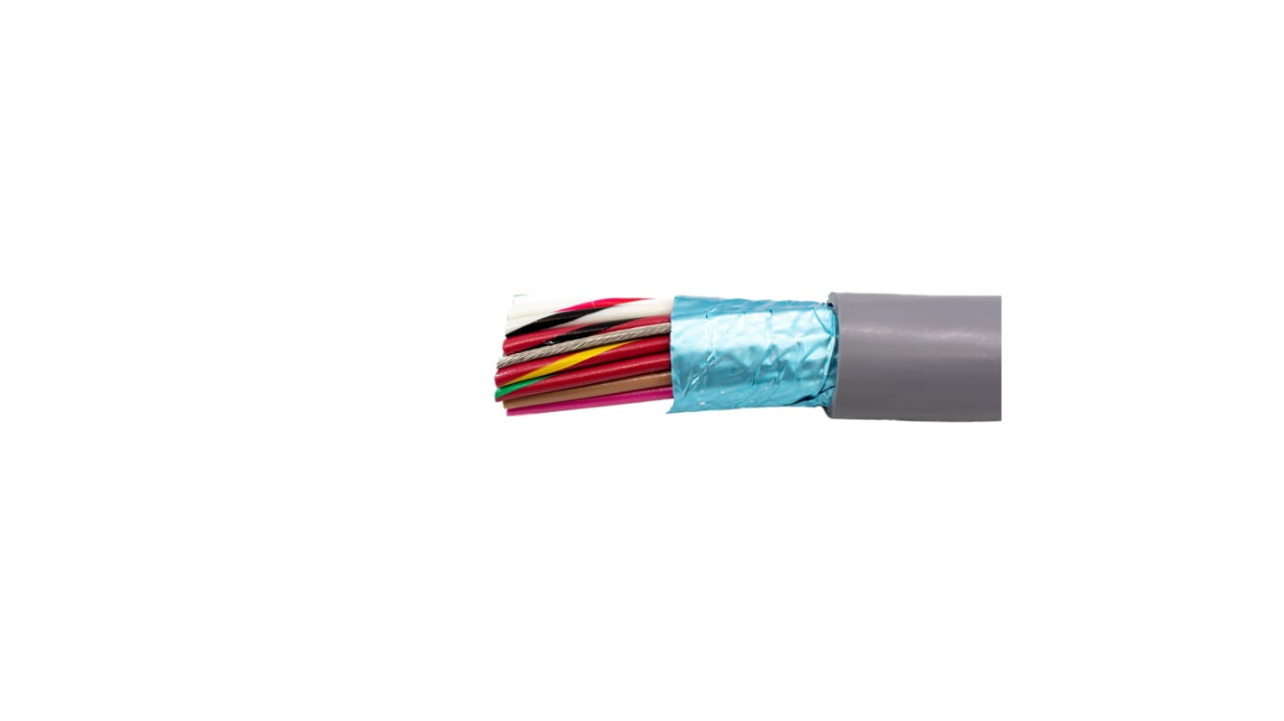 Alpha Wire Alpha Essentials Communication & Control Control Cable, 40 Cores, Screened, 30m, Grey PVC Sheath, 24 AWG