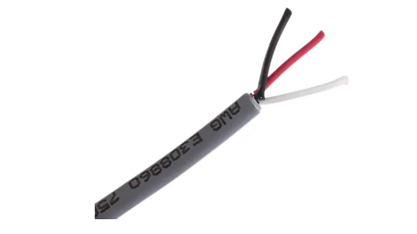 Cable de datos Alpha Wire Alpha Essentials LSZH Communication & Control de 3 conductores, 0.35 mm², 22 AWG, long. 305m,