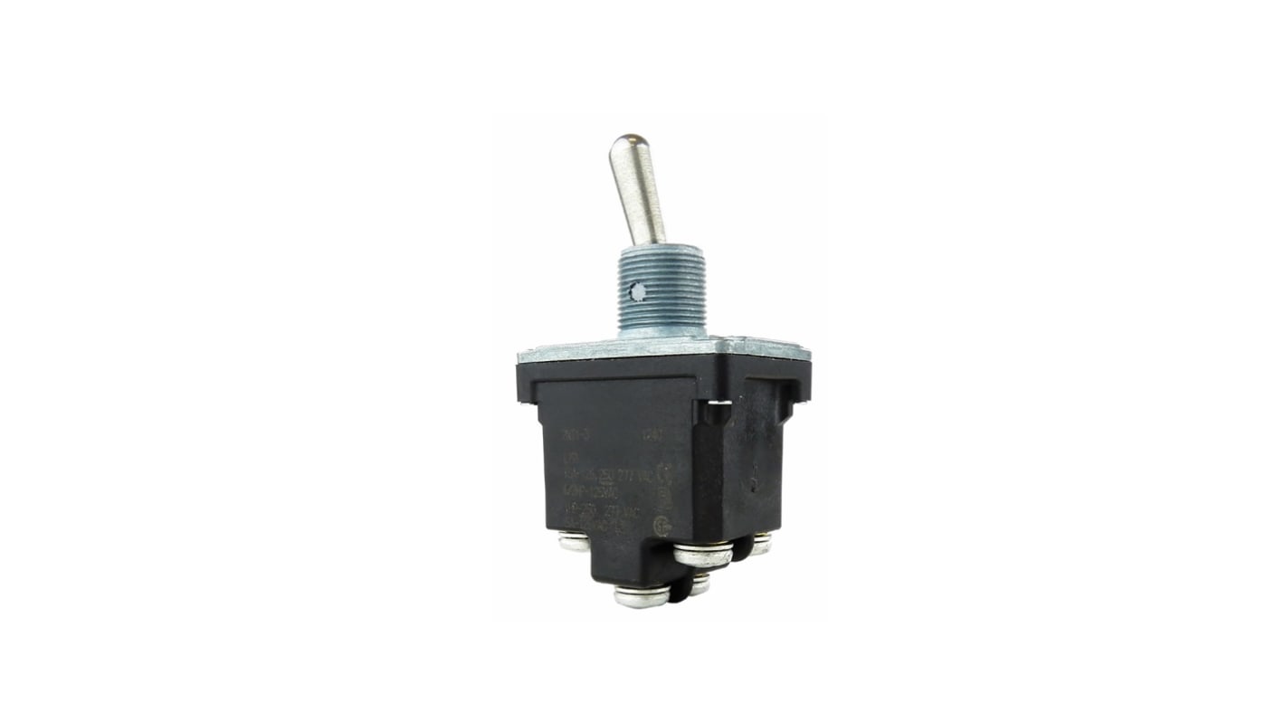 Honeywell Toggle Switch, Panel Mount, On-Off-(On), DPDT, Screw Terminal, 250 V dc, 277V ac