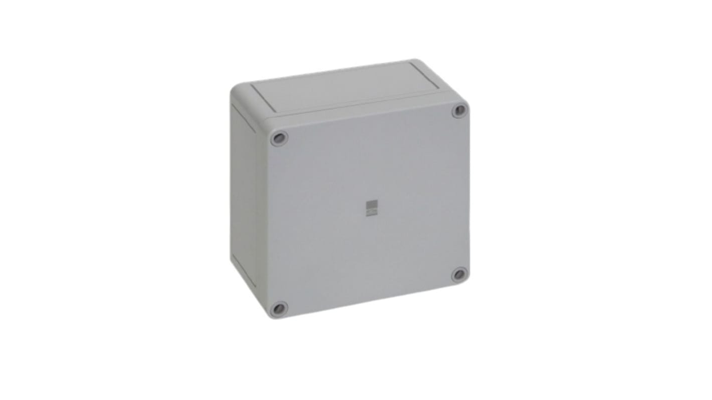 Rittal PK Series Grey Polycarbonate Enclosure, IP66, IK08, Flanged, Grey Lid, 130 x 130 x 75mm