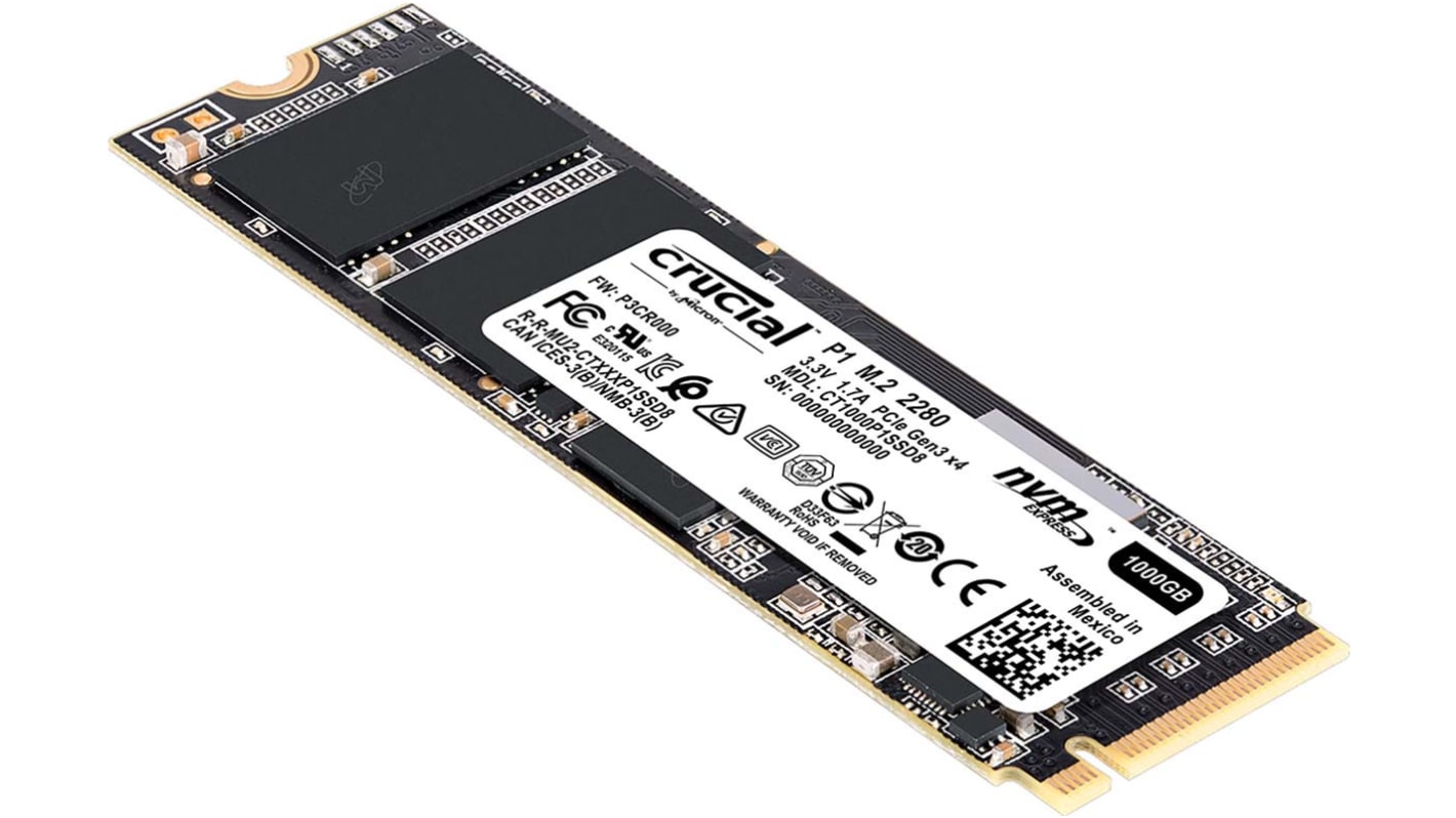 Disco duro SSD interno M.2 Crucial de 500 GB, NVMe PCIe Gen 3 x 4