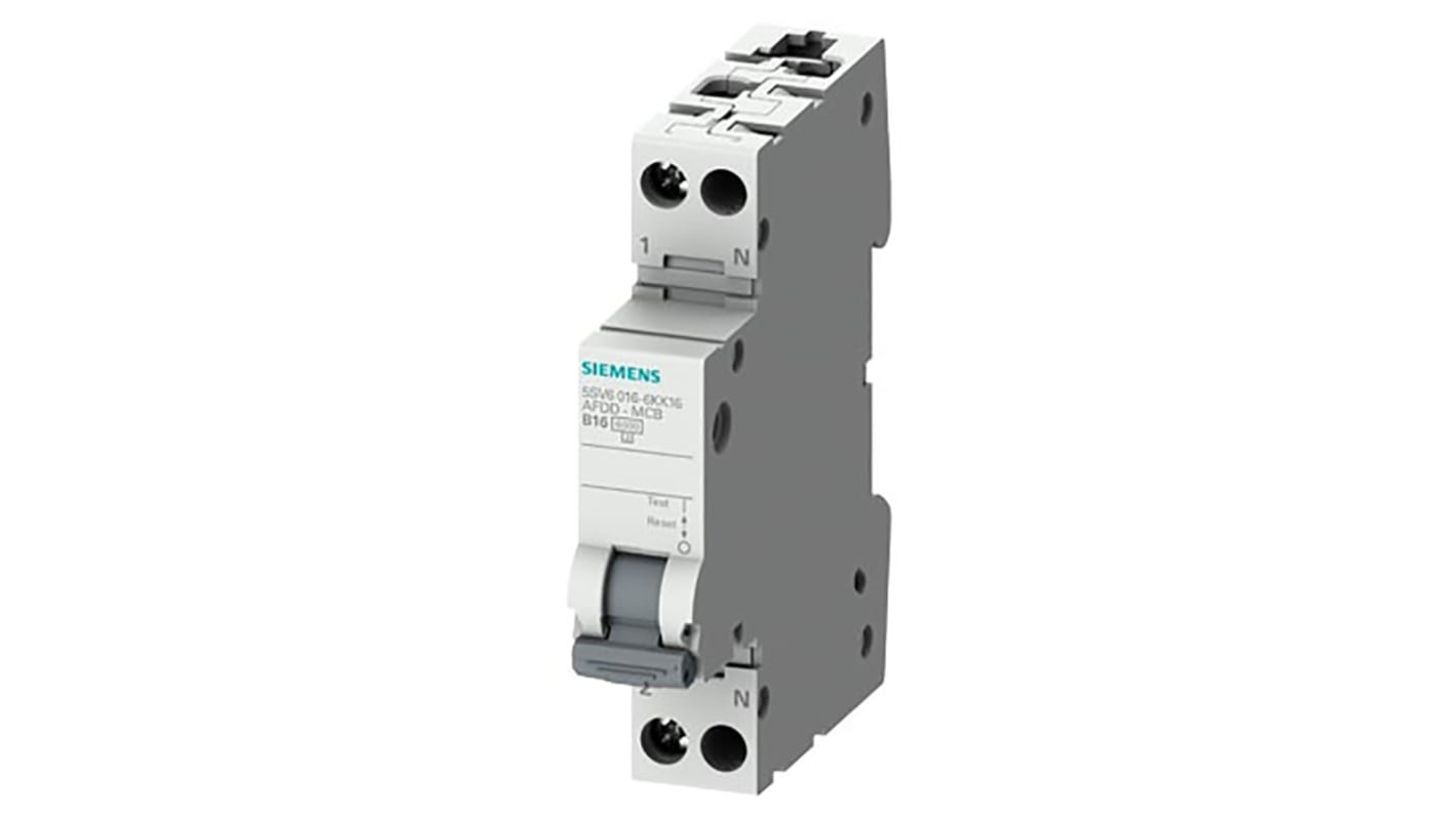 Siemens SENTRON 5SV6016 Fire Safety Circuit Breaker, 2P, 20A Curve B, 230V AC, 6 kA Breaking Capacity