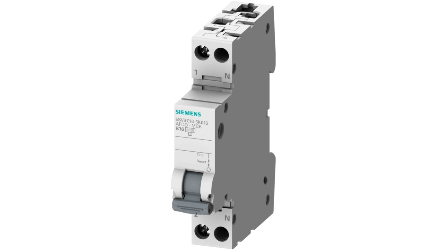 Siemens SENTRON 5SV6016 Fire Safety Circuit Breaker, 2P, 40A Curve B, 230V AC, 6 kA Breaking Capacity