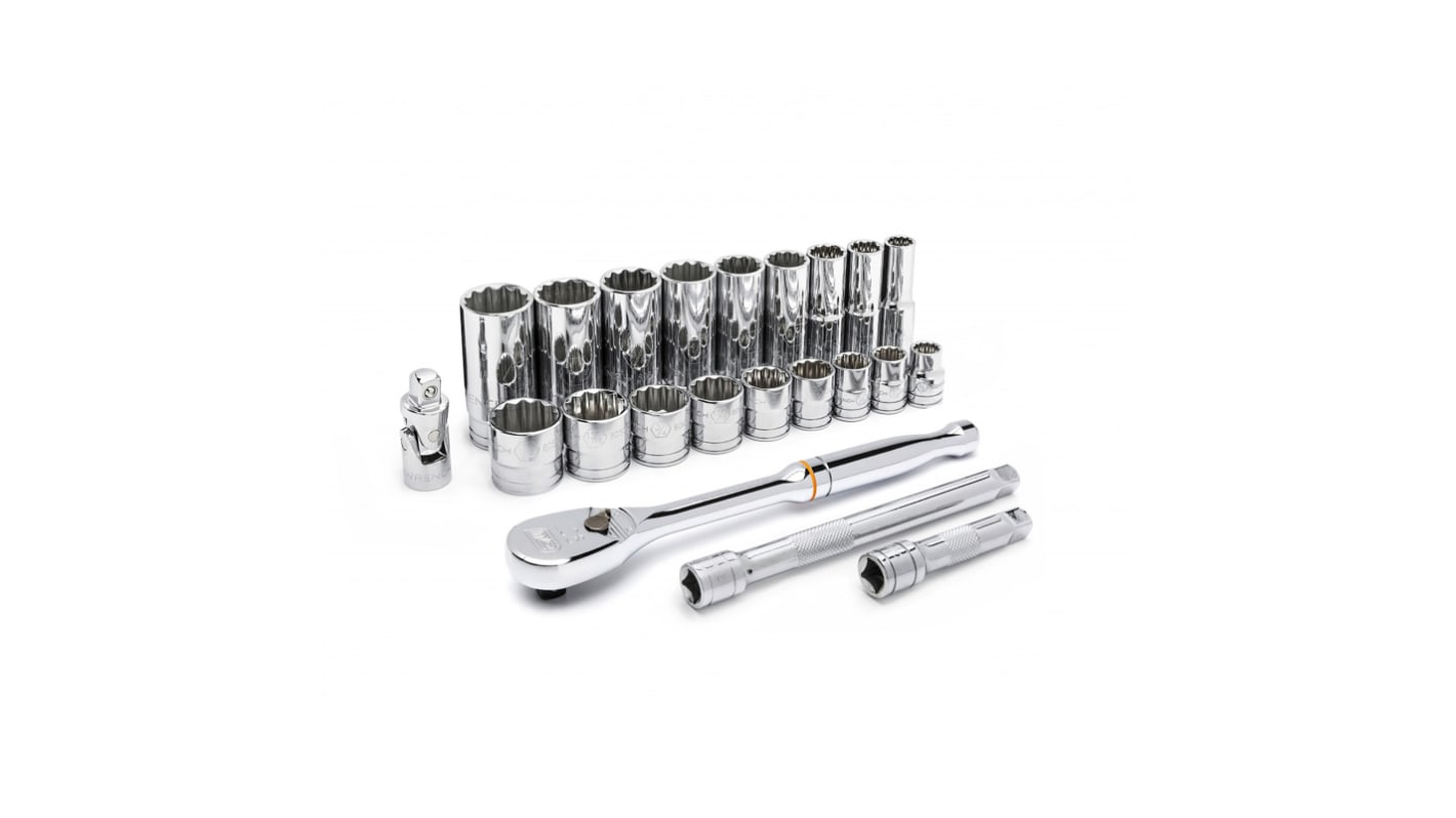 80691 GearWrench 22Piece Imperial 3/8 in Deep Socket/Standard Socket