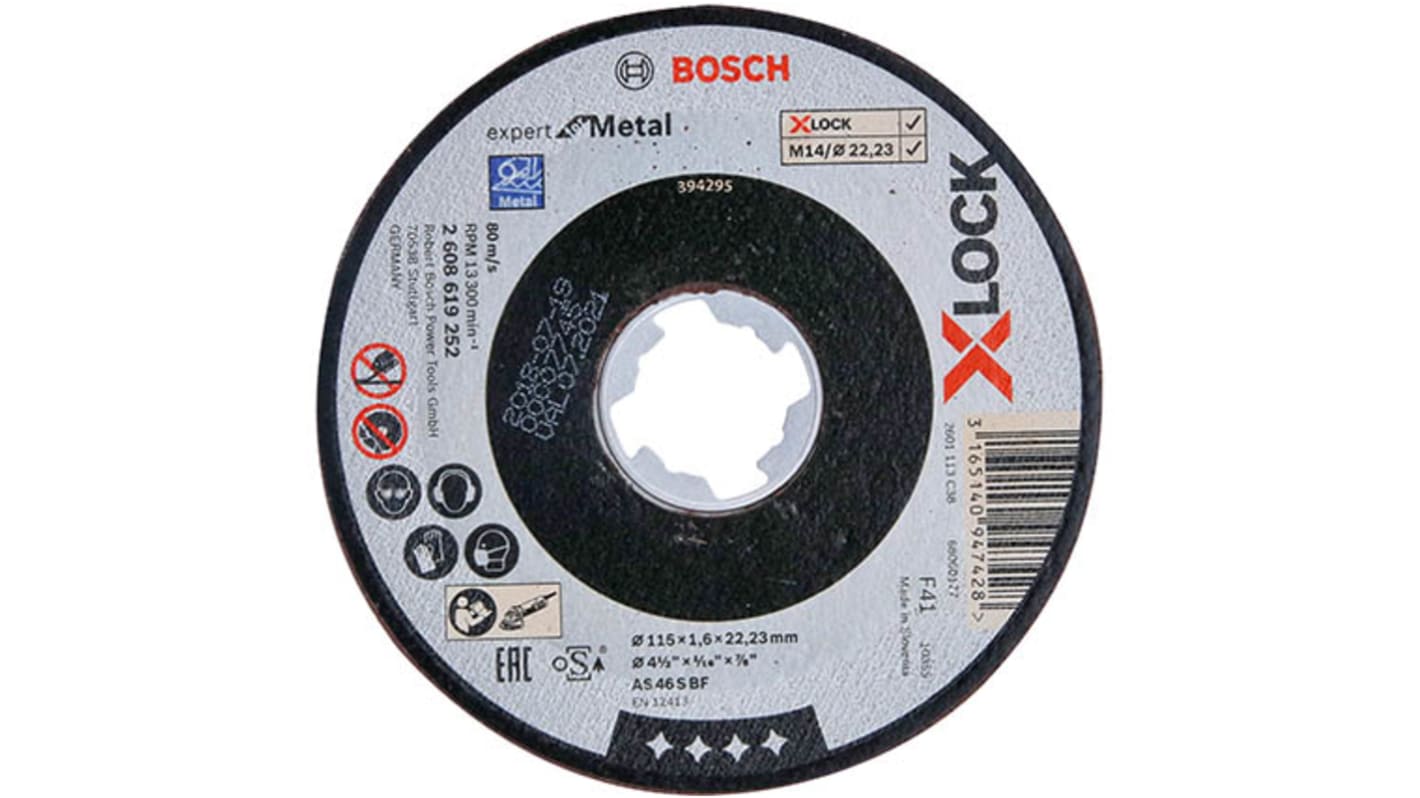 Disco de corte Bosch, Ø 115mm x 1.6mm, RPM máx. 80m/s