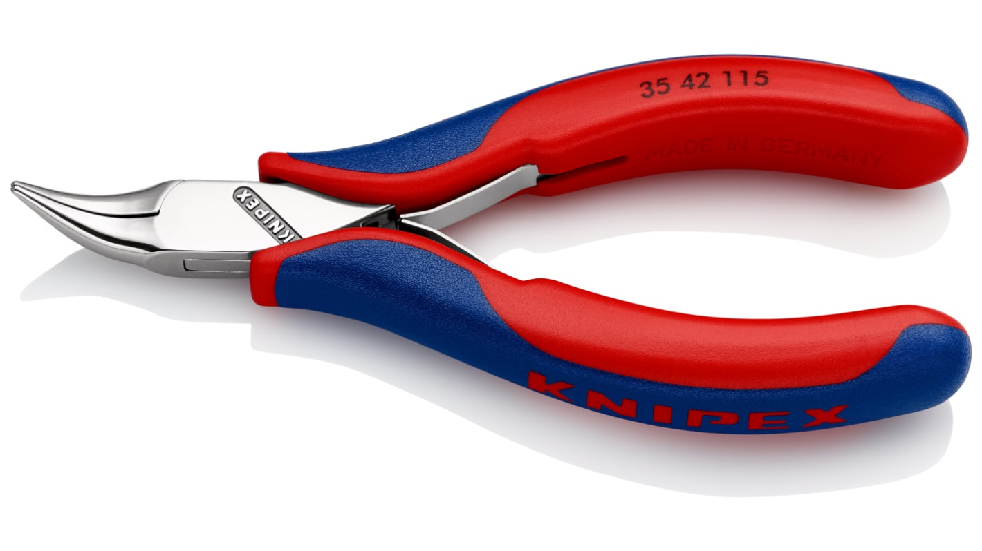 Knipex 35 42 Long Nose Pliers, 115 mm Overall, Flat, Straight Tip, 22.5mm Jaw