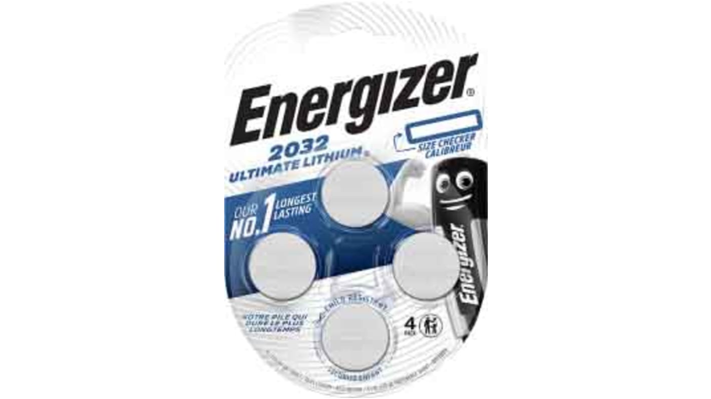 Energizer CR2032 Button Battery, 3V, 20mm Diameter