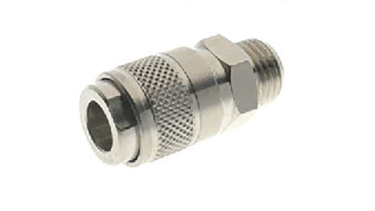 RS PRO Brass Female Quick Air Coupling, G 1/4 Male Threaded