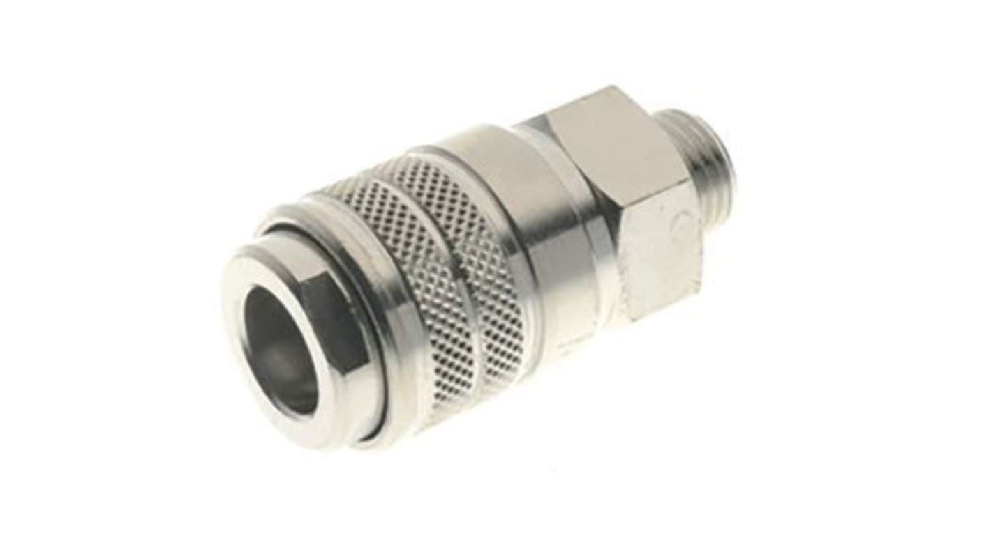 RS PRO Brass Female Quick Air Coupling, G 1/4 Male Threaded